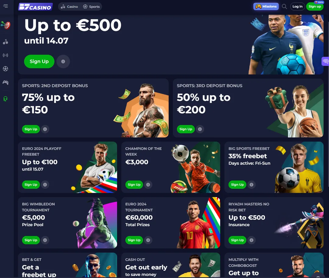 B7casino Bonussen voor sportweddenschappen